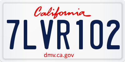CA license plate 7LVR102