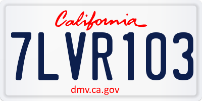 CA license plate 7LVR103