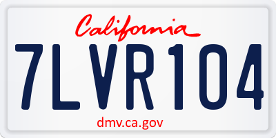 CA license plate 7LVR104