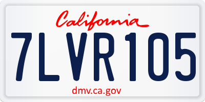 CA license plate 7LVR105