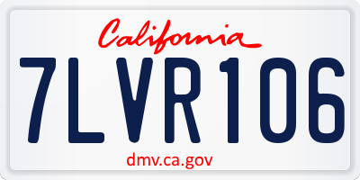 CA license plate 7LVR106