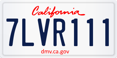 CA license plate 7LVR111