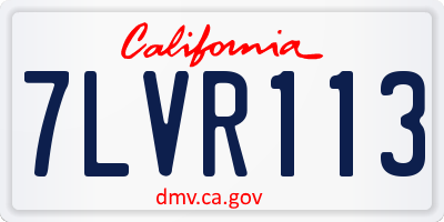 CA license plate 7LVR113