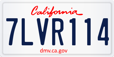 CA license plate 7LVR114