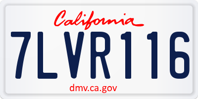 CA license plate 7LVR116
