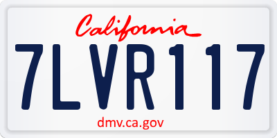 CA license plate 7LVR117