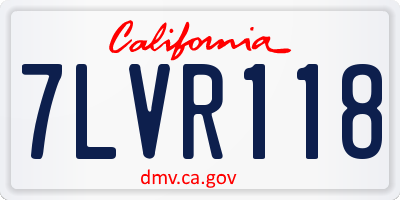 CA license plate 7LVR118