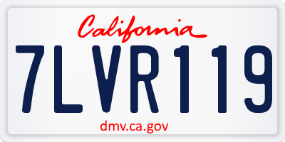 CA license plate 7LVR119