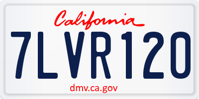 CA license plate 7LVR120