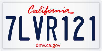 CA license plate 7LVR121