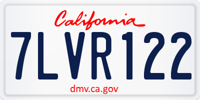 CA license plate 7LVR122