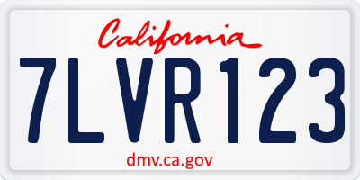 CA license plate 7LVR123