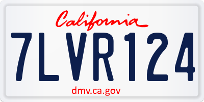 CA license plate 7LVR124