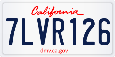 CA license plate 7LVR126