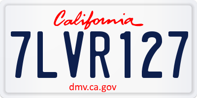 CA license plate 7LVR127