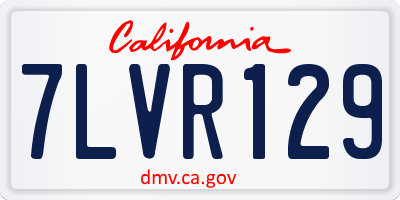 CA license plate 7LVR129