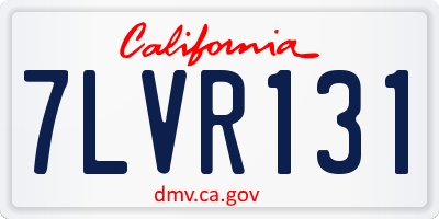 CA license plate 7LVR131