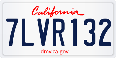 CA license plate 7LVR132