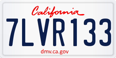 CA license plate 7LVR133