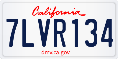 CA license plate 7LVR134