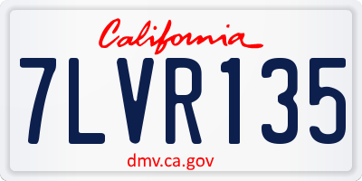 CA license plate 7LVR135