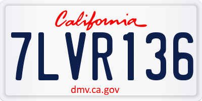 CA license plate 7LVR136