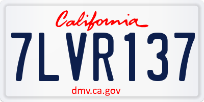 CA license plate 7LVR137