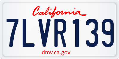 CA license plate 7LVR139