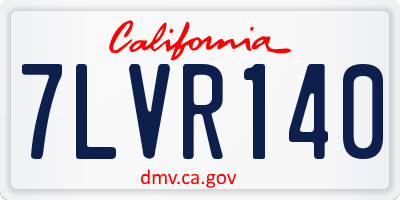CA license plate 7LVR140