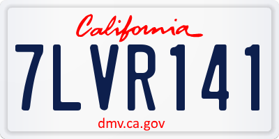 CA license plate 7LVR141