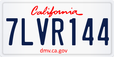 CA license plate 7LVR144