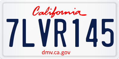 CA license plate 7LVR145