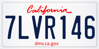 CA license plate 7LVR146
