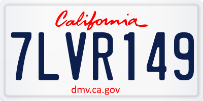 CA license plate 7LVR149