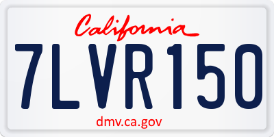 CA license plate 7LVR150