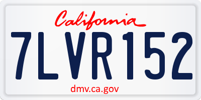 CA license plate 7LVR152