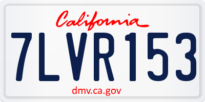 CA license plate 7LVR153