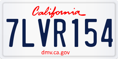 CA license plate 7LVR154