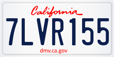 CA license plate 7LVR155