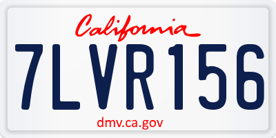 CA license plate 7LVR156