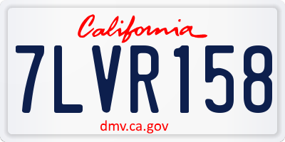 CA license plate 7LVR158