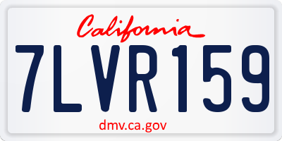 CA license plate 7LVR159