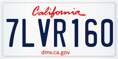 CA license plate 7LVR160