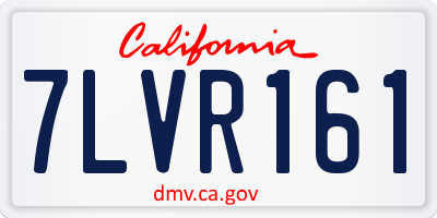 CA license plate 7LVR161