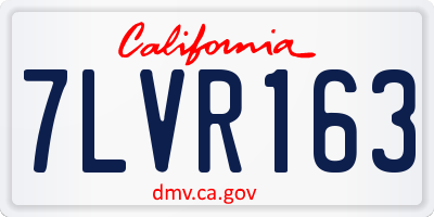 CA license plate 7LVR163