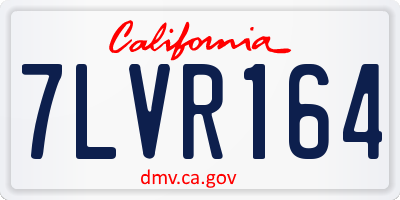 CA license plate 7LVR164