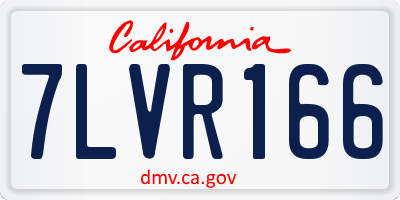 CA license plate 7LVR166
