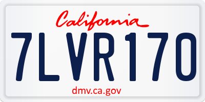 CA license plate 7LVR170