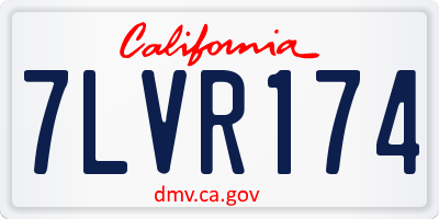 CA license plate 7LVR174