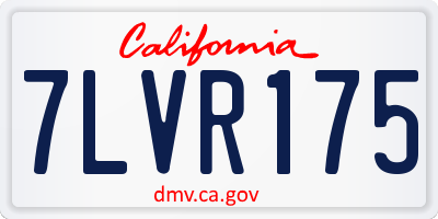 CA license plate 7LVR175